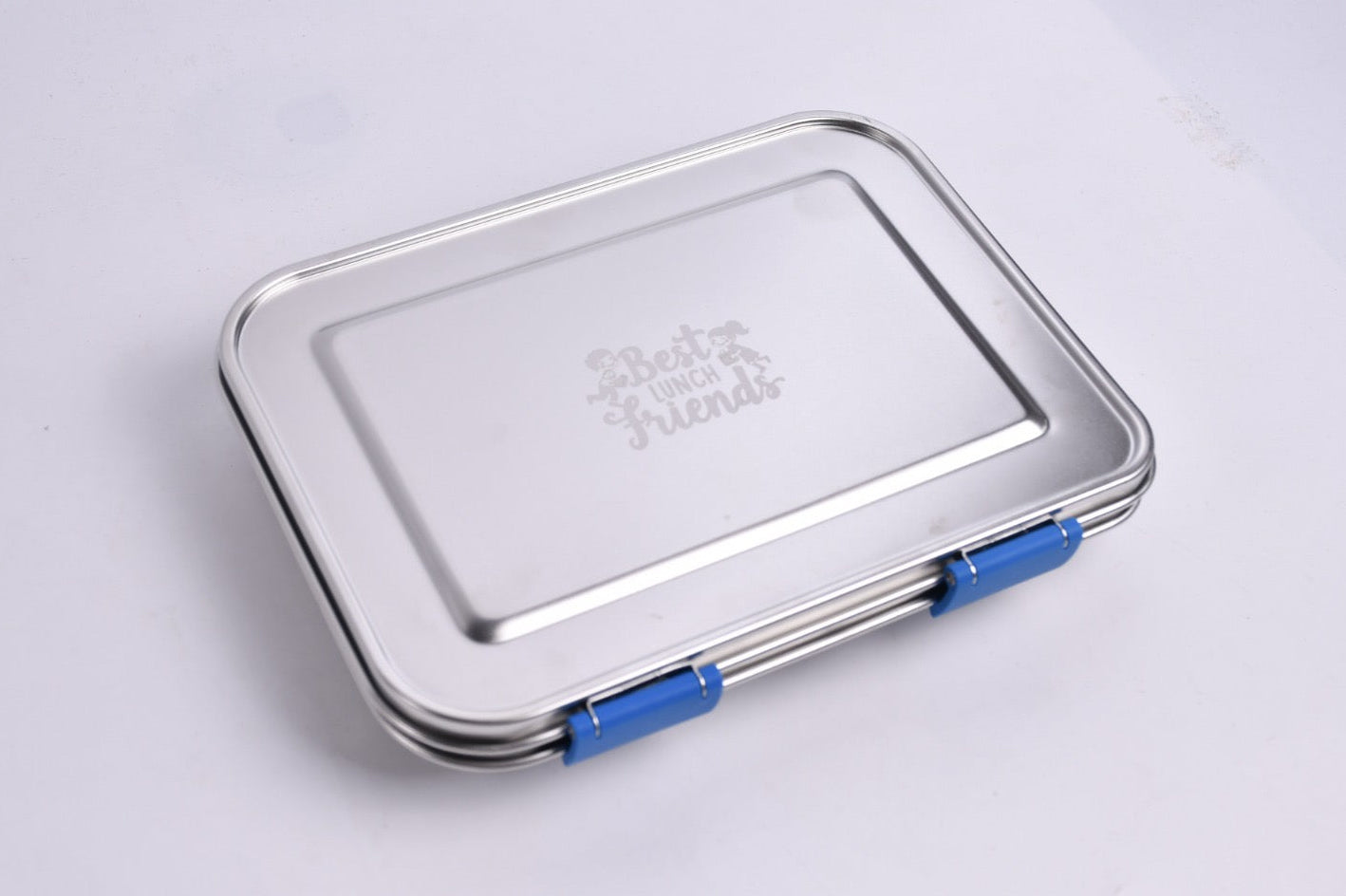 Die blaue Edelstahl-Lunchbox mit 3 Fächern