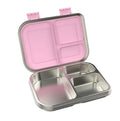 Die pinke Edelstahl-Lunchbox mit 3 Fächern