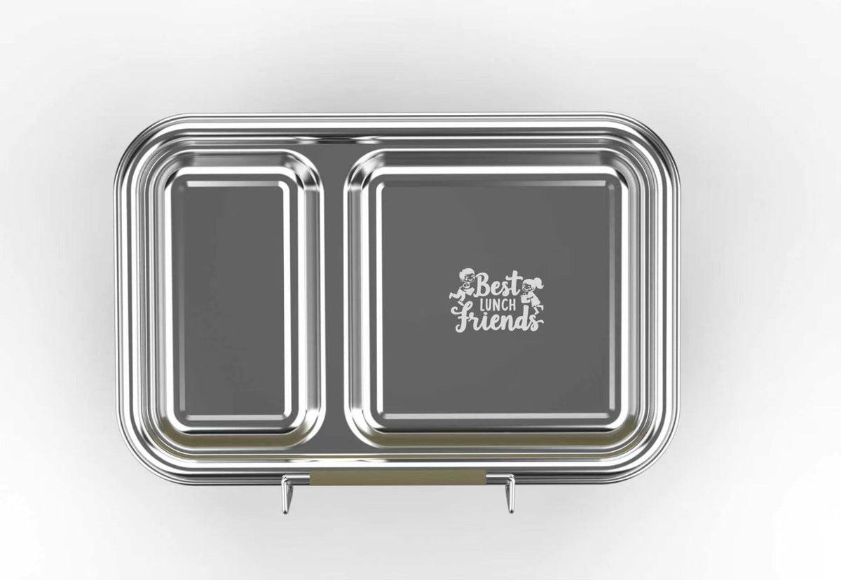 Die blaue Edelstahl-Lunchbox mit 2 Fächern