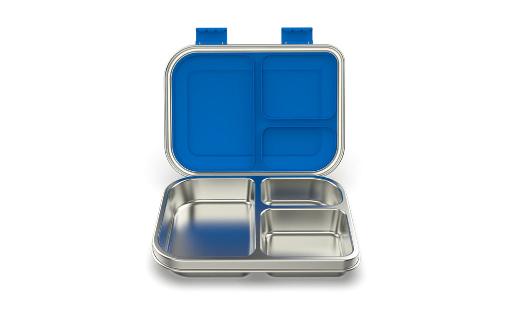 Die pinke Edelstahl-Lunchbox mit 3 Fächern