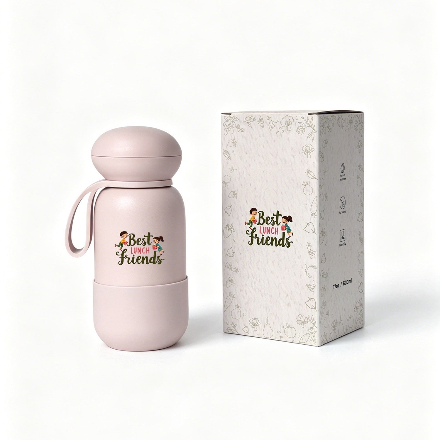 Die pinkfarbene isolierte Edelstahlflasche